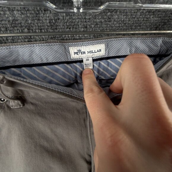 Peter Millar Pants Men Gray Size 35 Golf Cotton Modal Spandex Stretch Active - Picture 10 of 16